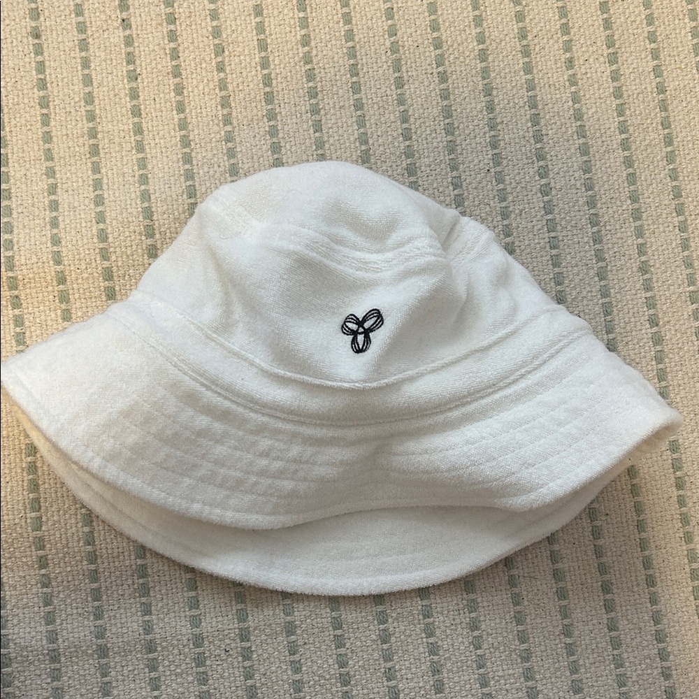 TNA White Terry Cloth Bucket Hat with Black Embroidered Logo
